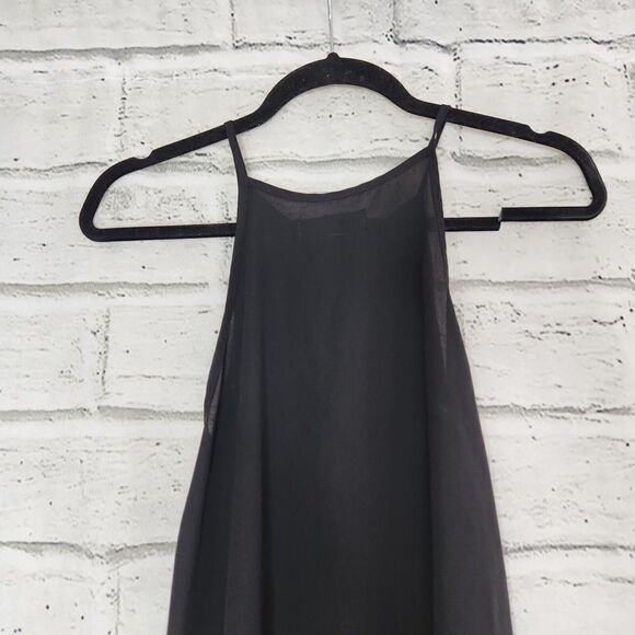 Abercrombie & Fitch High Neck Solid Black Fit And Flare Tank Top Womens Small - Picture 7 of 11